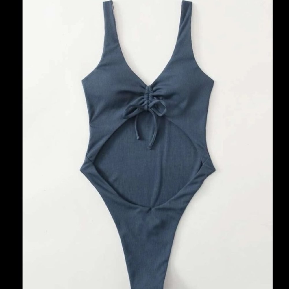 Cutout monokini swimsuit swim bikini scrunch tie